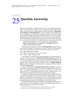 Question Answering