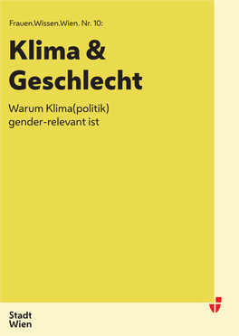 Frauen.Wissen.Wien. Nr. 10: Klima & Geschlecht