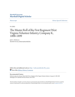 The Muster Roll of the First Regiment West Virginia Volunteer Infantry