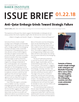 Anti-Qatar Embargo Grinds Toward Strategic Failure