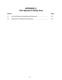 APPENDIX C: Fish Species in Study Area