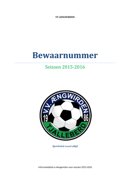 Bewaarnummer Seizoen 2015-2016