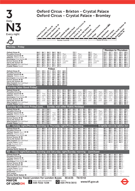 Oxford Circus - Brixton - Crystal Palace 3 Oxford Circus - Crystal Palace - Bromley Daily „