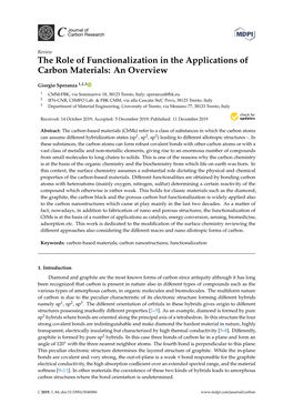 The Role of Functionalization in the Applications of Carbon Materials: an Overview