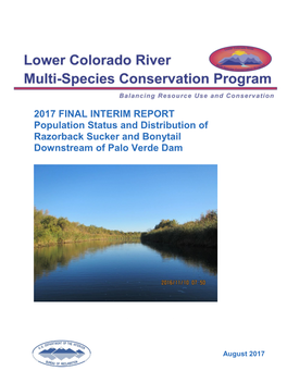 August 2017 Lower Colorado River Multi-Species Conservation