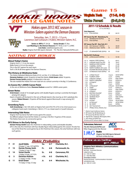 HOKIE HOOPS Vs