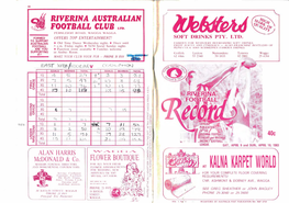 Riverina Football League Football Record