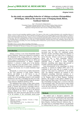 Journal of BIOLOGICAL RESEARCHES ISSN: 08526834 | E-ISSN:2337-389X Volume 23 | No