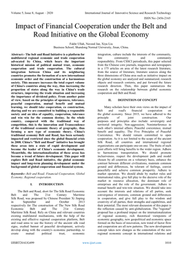 Impact of Financial Cooperation Under the Belt and Road Initiative on the Global Economy