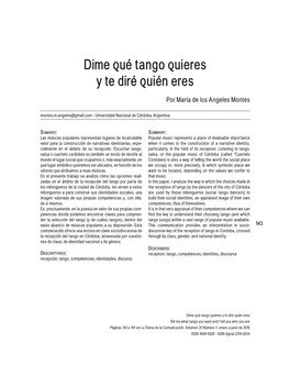 Dime Qué Tango Quieres Y Te Diré Quién Eres