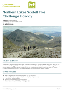 Northern Lakes Scafell Pike Challenge Holiday