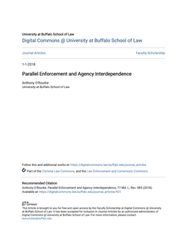 Parallel Enforcement and Agency Interdependence