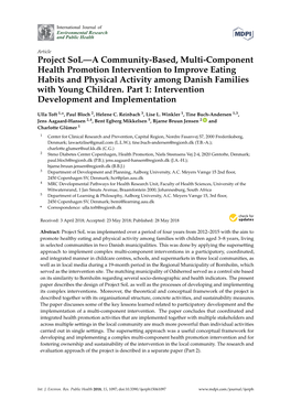 Project Sol—A Community-Based, Multi-Component Health Promotion Intervention to Improve Eating Habits and Physical Activity Among Danish Families with Young Children