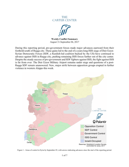 Weekly Conflict Summary August 31-September 06, 2017