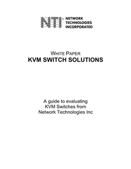 Kvm Switch Solutions