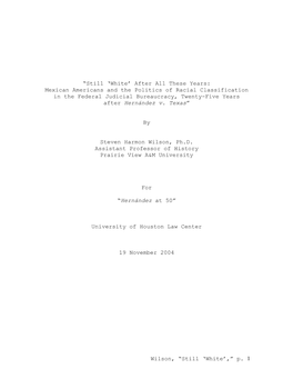 After All These Years: Mexican Americans and the Politics of Racial Classification in the Federal Judicial Bureaucracy, Twenty-Five Years After Hernández V