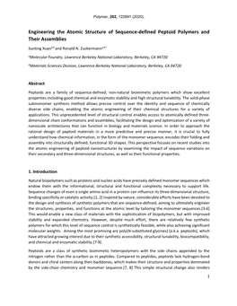 Engineering the Atomic Structure of Sequence-Defined Peptoid Polymers and Their Assemblies