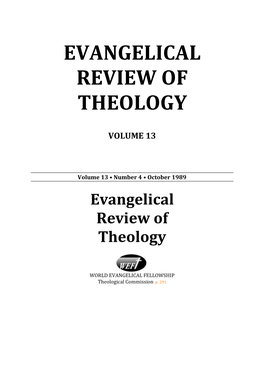 Evangelical Review of Theology