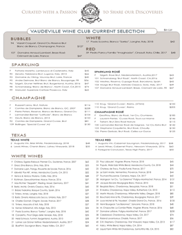 Bistro Wine List