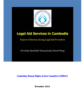 Legal Aid Services in Cambodia and Their Overall Performance