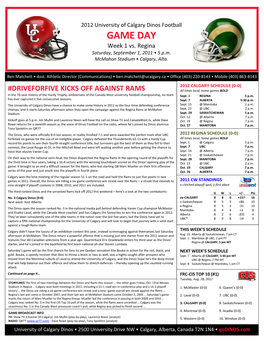 Complete Calgary Dinos Game Notes .PDF