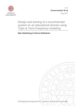 Design and Training of a Recommender System on an Educational Domain Using Topic & Term-Frequency Modeling