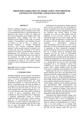 From Postaspiration to Affrication: New Phonetic Contexts in Western Andalusian Spanish