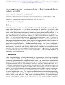 Improving Protein Tertiary Structure Prediction by Deep Learning and Distance Prediction in CASP14