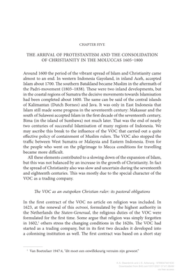 The Arrival of Protestantism and the Consolidation of Christianity in the Moluccas 1605–1800
