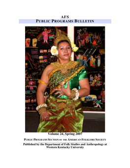 PUBLIC PROGRAMS BULLETIN Volume 24, Spring 2007