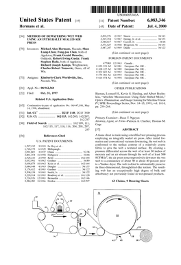 United States Patent (19) 11 Patent Number: 6,083,346 Hermans Et Al