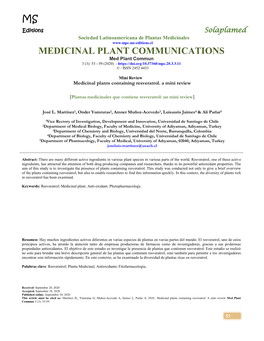 Ms Medicinal Plant Communications