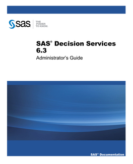 SAS Decision Services 6.3: Administrator's Guide