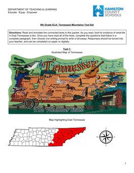 Tennessee Mountains Text Set Directions