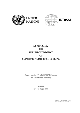 Report of the Symposium on the Independence of Supreme Audit