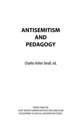 Antisemitism and Pedagogy