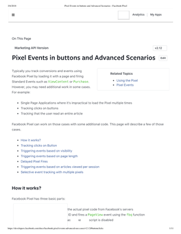 Pixel Events in Buttons and Advanced Scenarios - Facebook Pixel