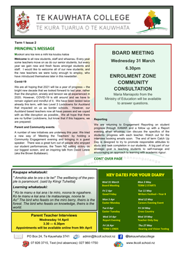 Board Meeting Enrolment Zone Community Consultation