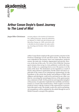 Arthur Conan Doyle's Quest Journey to the Land of Mist