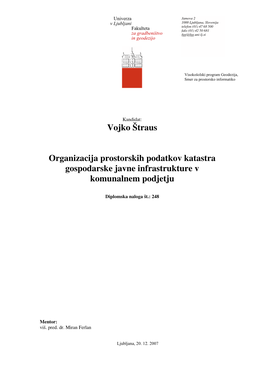 Vojko Štraus Organizacija Prostorskih Podatkov Katastra Gospodarske