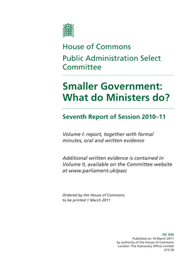 Smaller Government: What Do Ministers Do?