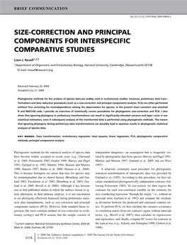 Size-Correction and Principal Components for Interspecific Comparative Studies