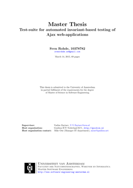 Master Thesis Test-Suite for Automated Invariant-Based Testing of Ajax Web-Applications