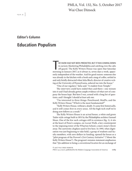 Editor's Column—Education Populism