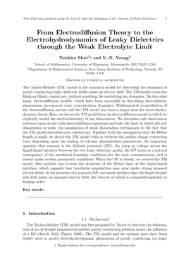 From Electrodiffusion Theory to the Electrohydrodynamics of Leaky