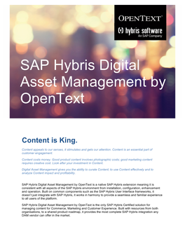SAP Hybris Digital Asset Management by Opentext