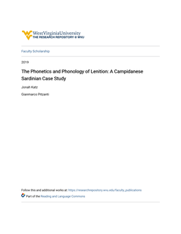 The Phonetics and Phonology of Lenition: a Campidanese Sardinian Case Study