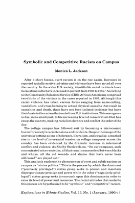 Symbolic and Competitive Racism on Campus