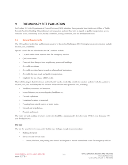 9 Preliminary Site Evaluation