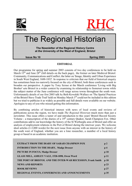 The Regional Historian